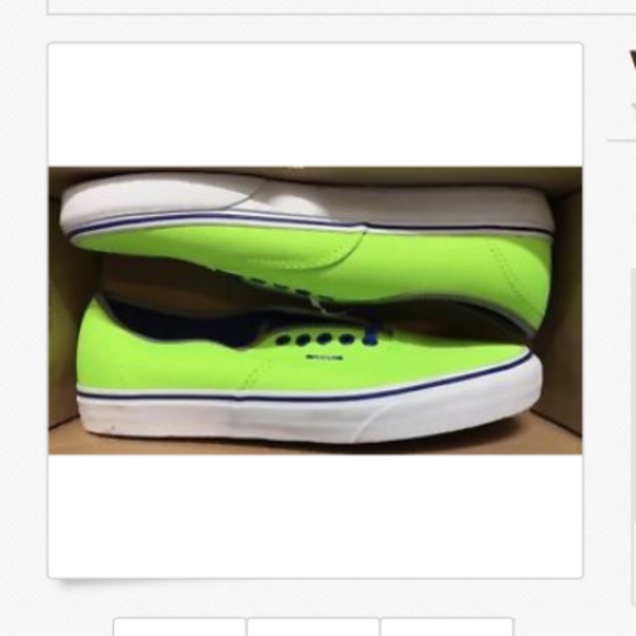 Vans Authentic Brite Neon Green Blue Shoes - Picture 6 of 6